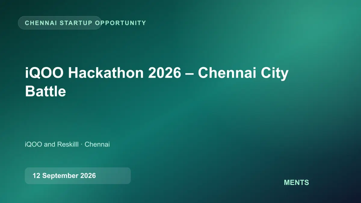 iQOO Hackathon 2026 – Chennai City Battle event banner