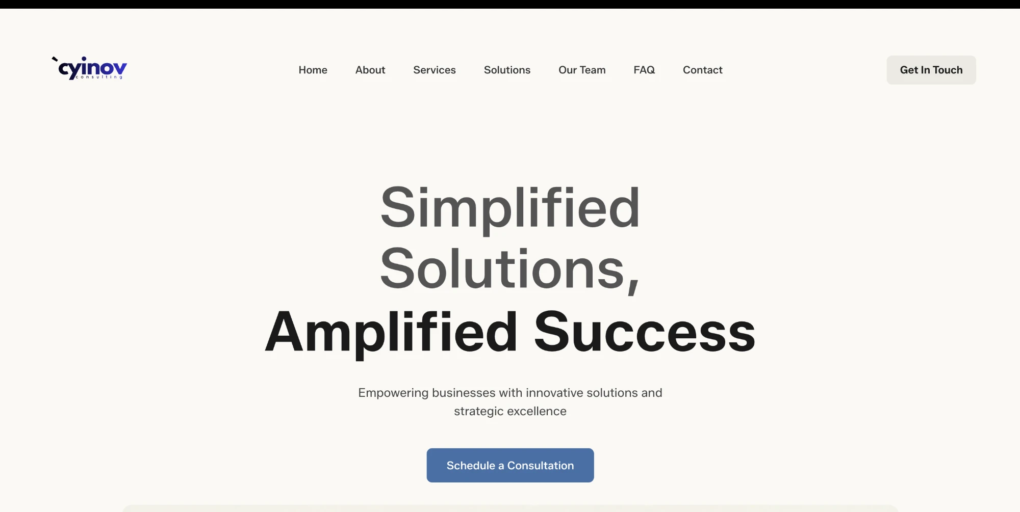 Cyinov Consulting website project presentation
