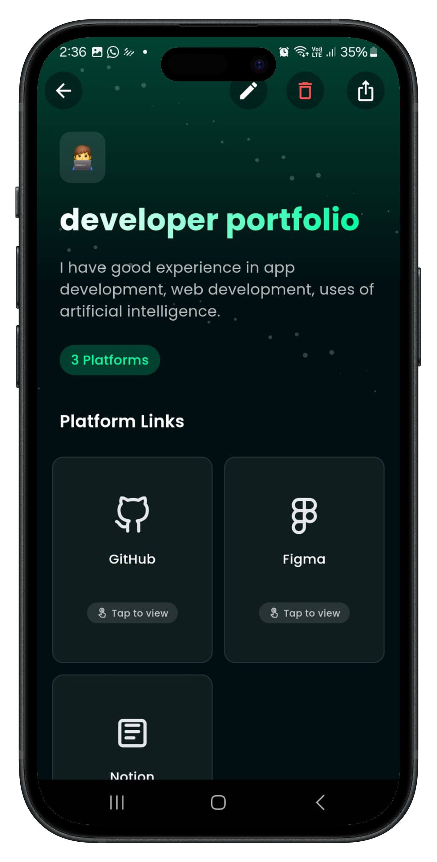 Showcase your work & skills.